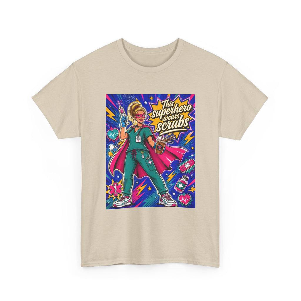 Nurse Superhero T-Shirt — "The Superhero in Scrubs" Graphic Tee for Healthcare Heroes