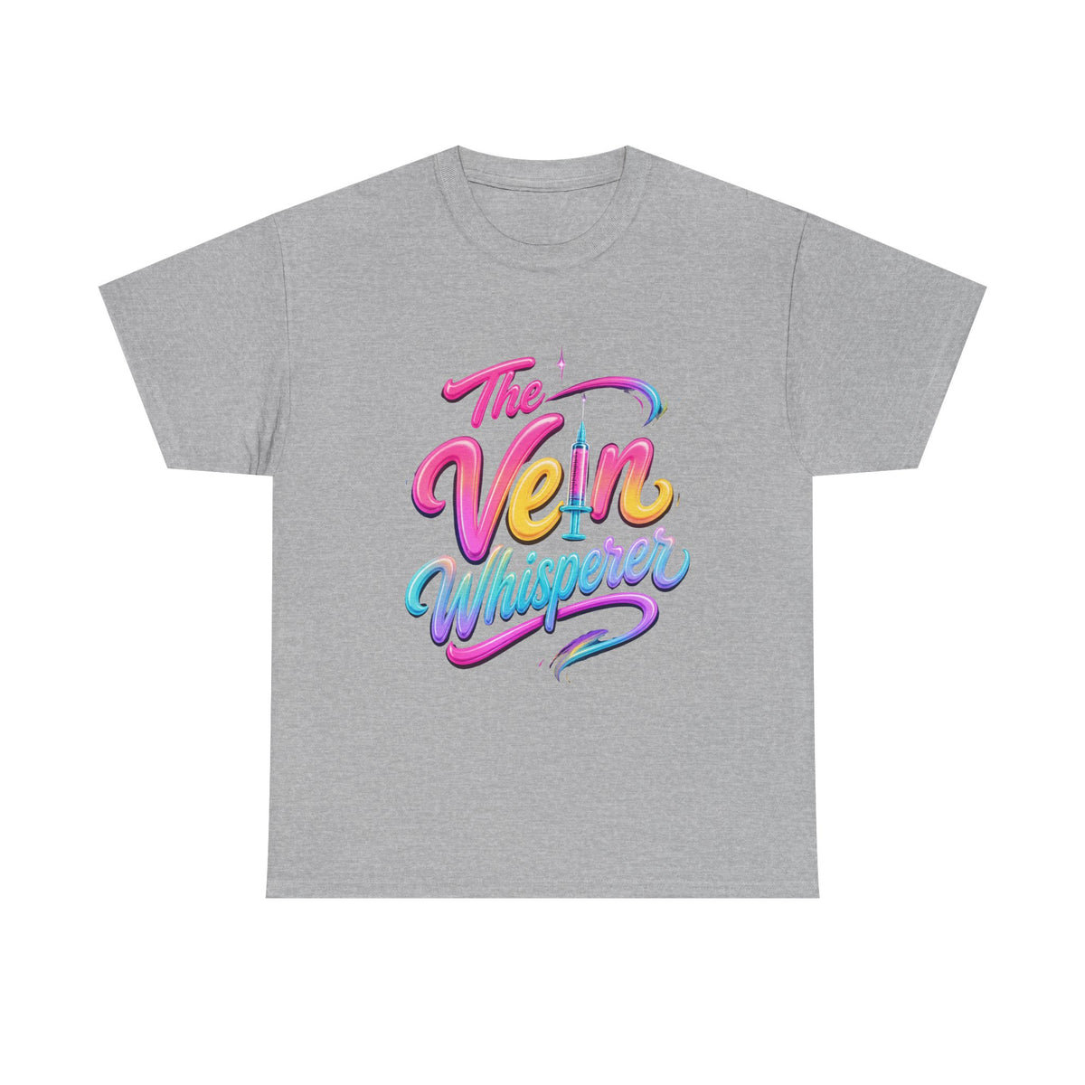 The Vein Whisperer T-Shirt — Colorful Retro Script Medical Enthusiast Tee