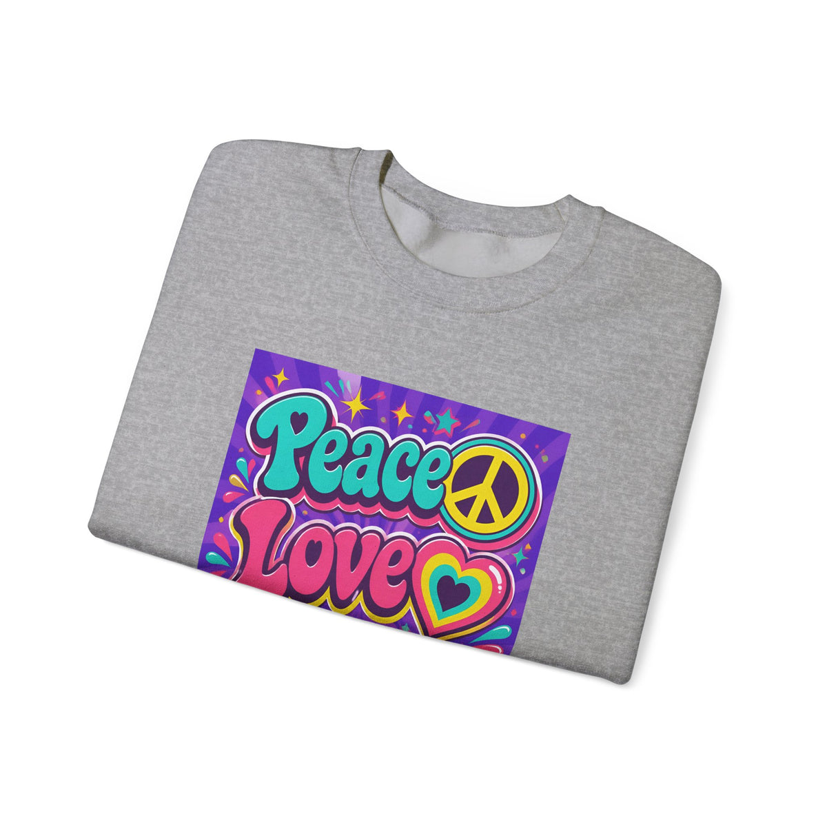 Crewneck Sweatshirt — "Peace Love Phlebotomy" Retro Hippie Medical Sweatshirt