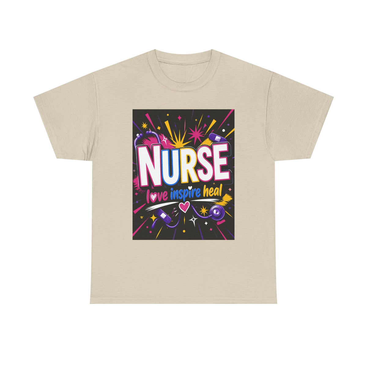 Nurse I Love, Inspire, Heal T-Shirt — Colorful Appreciation Tee for Nurses
