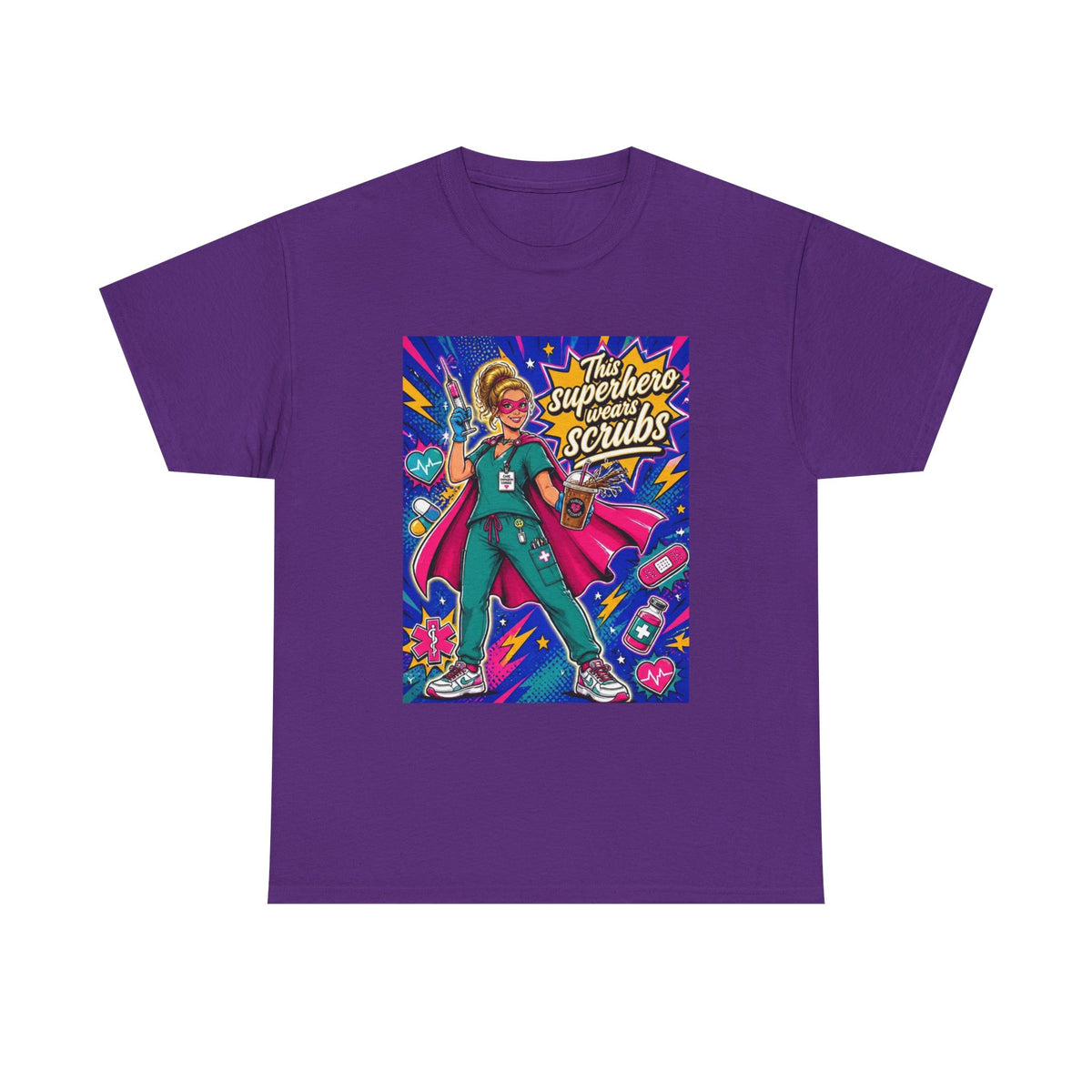 Nurse Superhero T-Shirt — "The Superhero in Scrubs" Graphic Tee for Healthcare Heroes