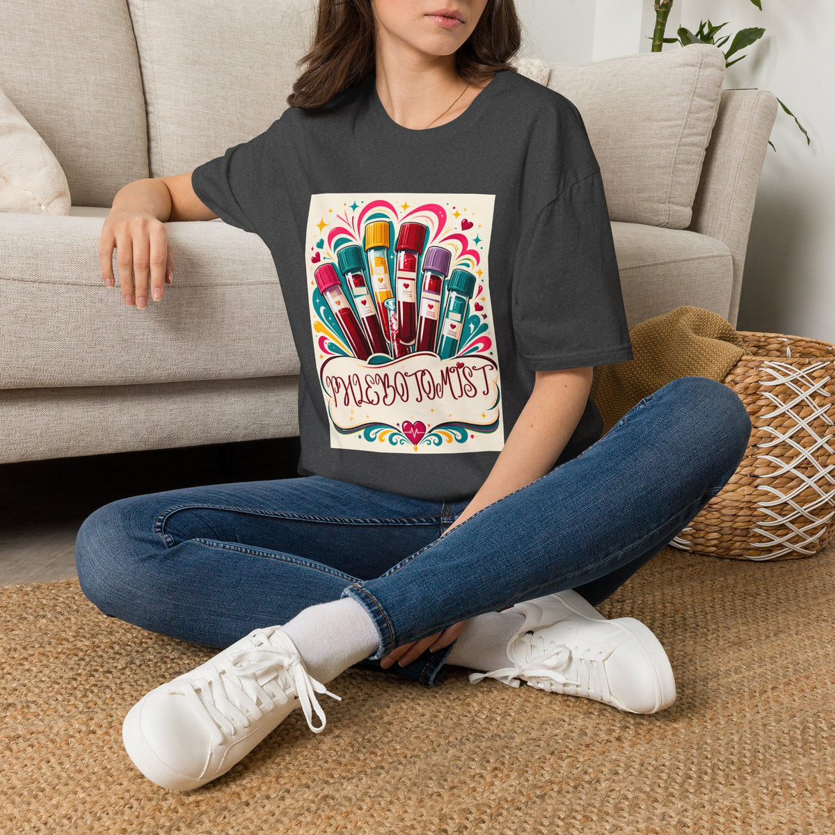 Phlebotomist Vibes T-Shirt — Colorful Blood Draw Tubes Design