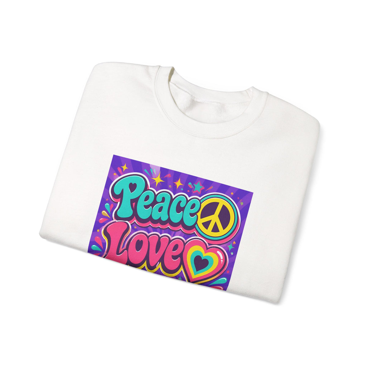 Crewneck Sweatshirt — "Peace Love Phlebotomy" Retro Hippie Medical Sweatshirt