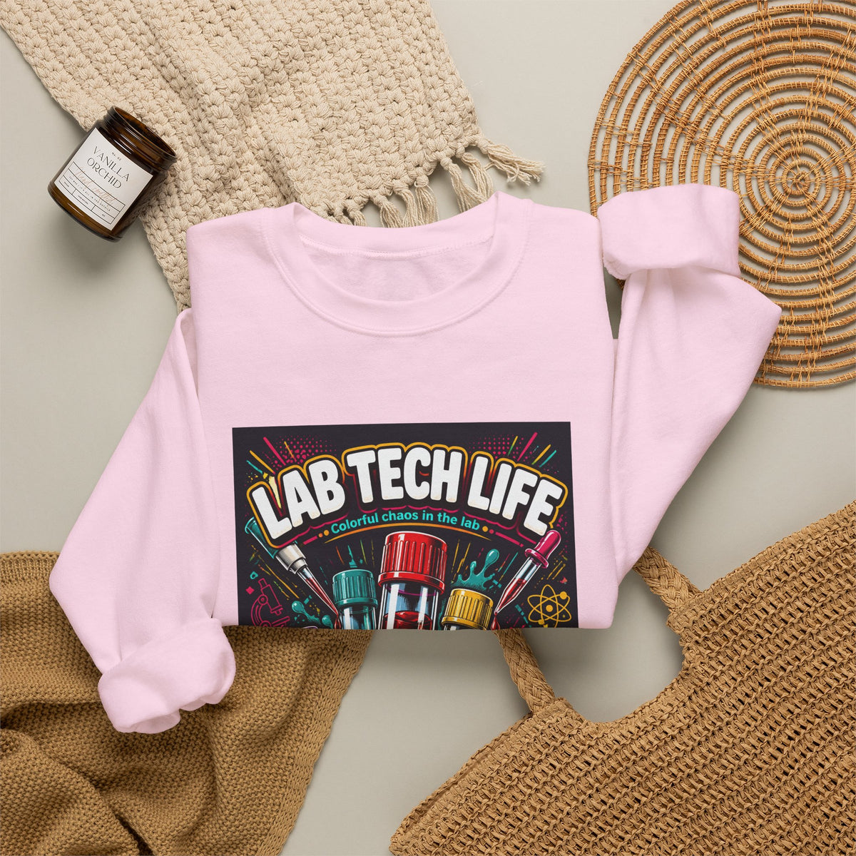 Lab Tech Life Sweatshirt — Colorful Test Tube Medical Lab Tech Shirt