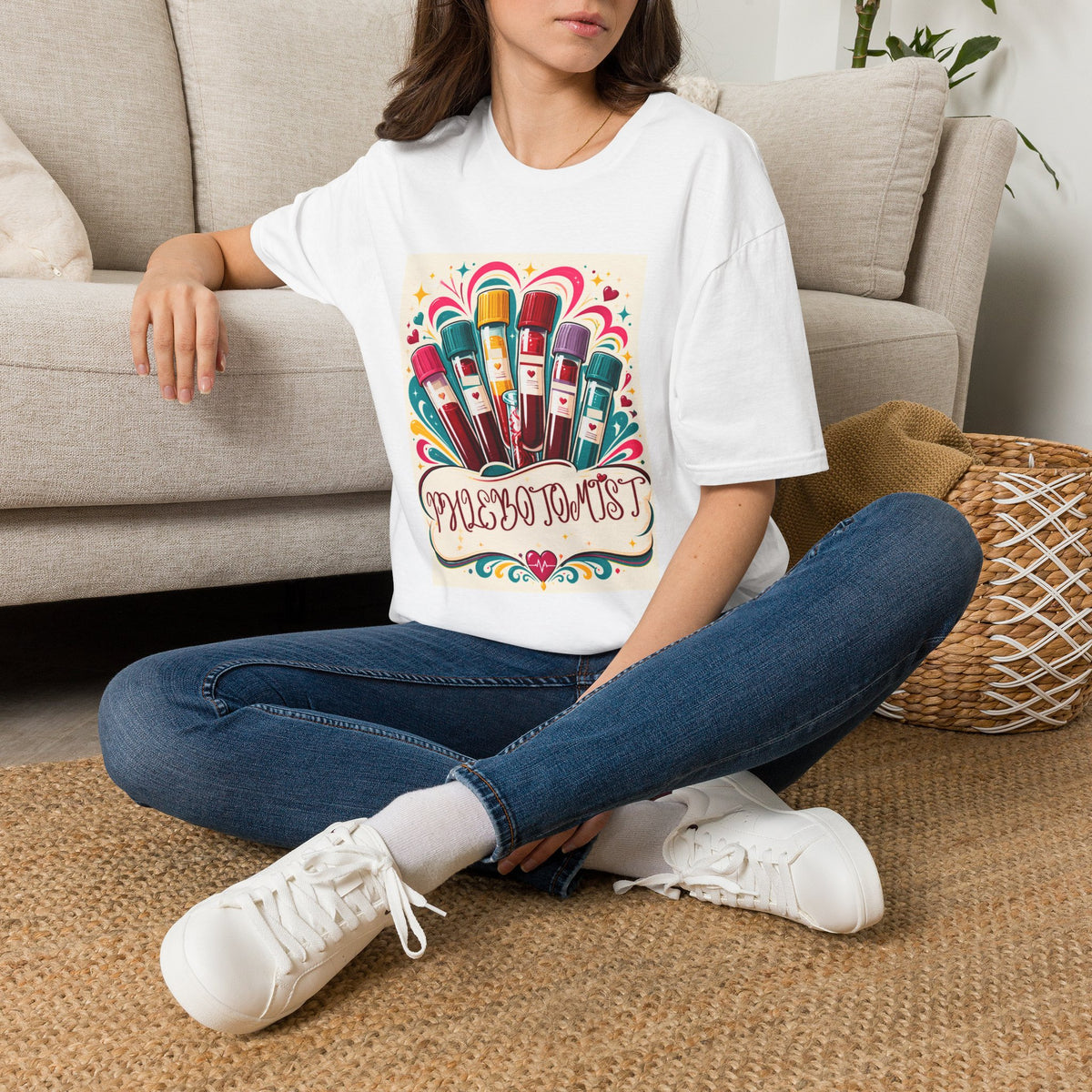 Phlebotomist Vibes T-Shirt — Colorful Blood Draw Tubes Design
