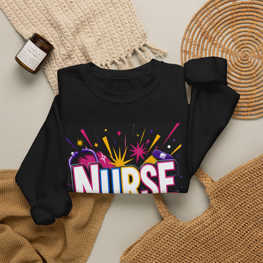 Nurse Crewneck Sweatshirt – "I Love Inspire Heal" Colorful Graphic