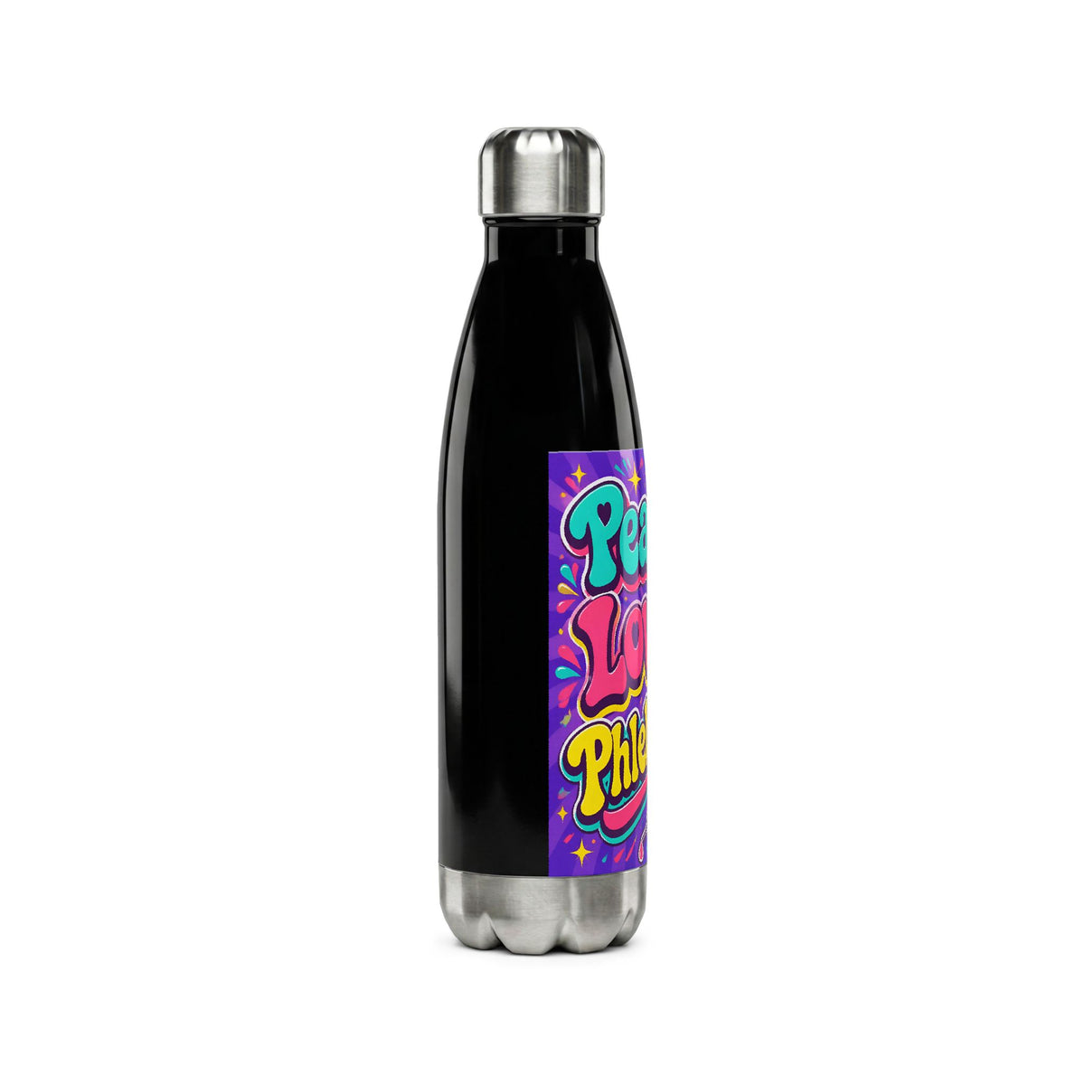 Peace Love Phlebotomy Stainless Steel Water Bottle – 17oz Insulated Bottle for Nurses & Phlebotomists