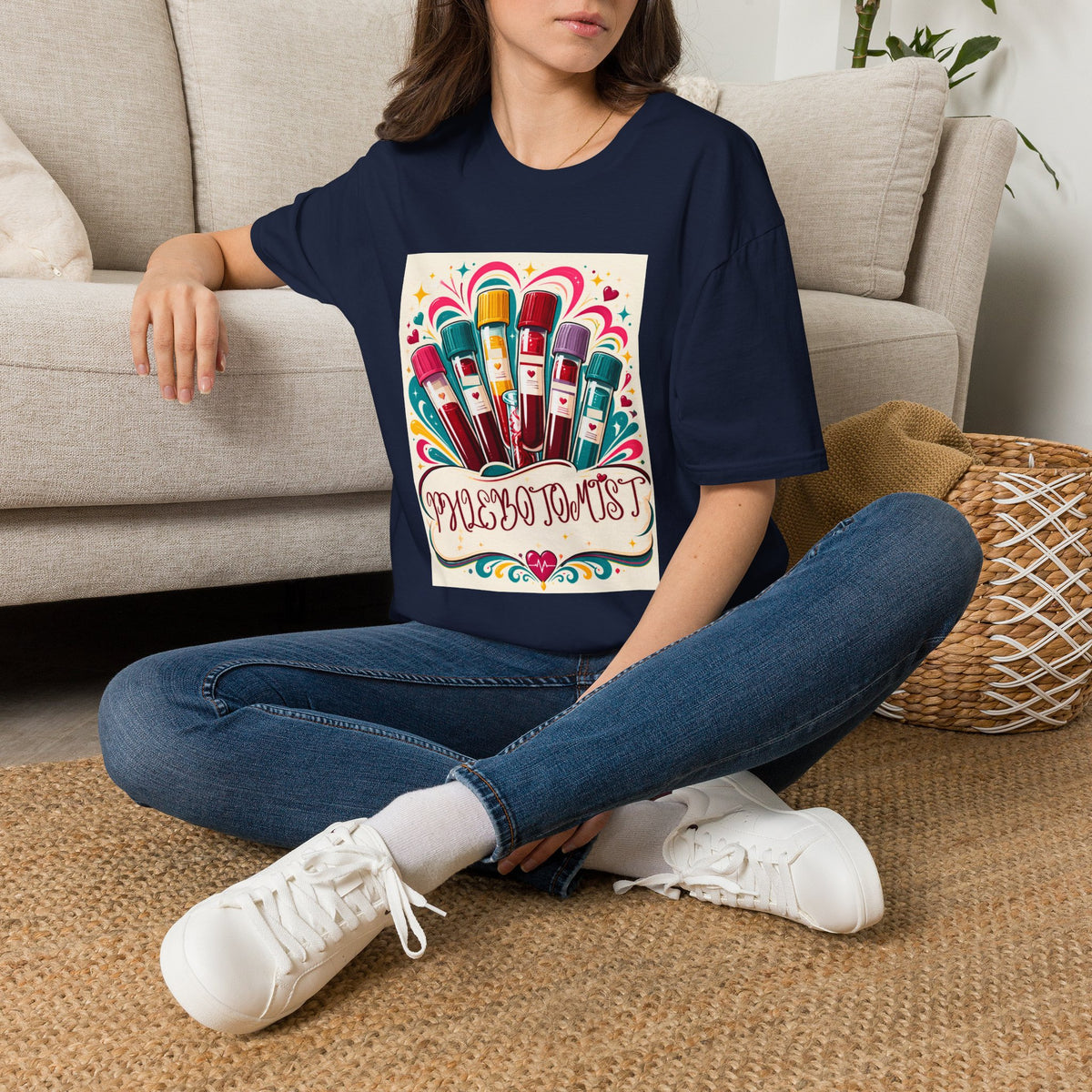 Phlebotomist Vibes T-Shirt — Colorful Blood Draw Tubes Design