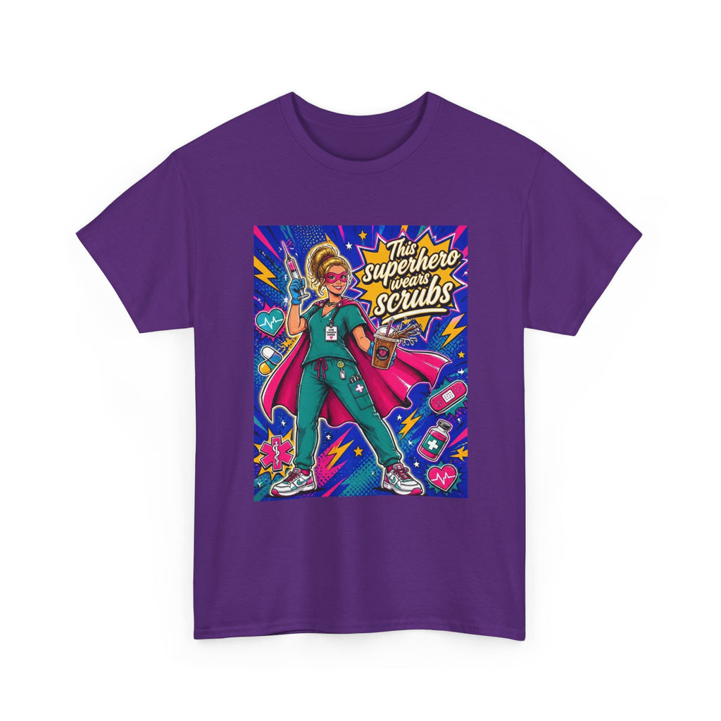 Nurse Superhero T-Shirt — "The Superhero in Scrubs" Graphic Tee for Healthcare Heroes