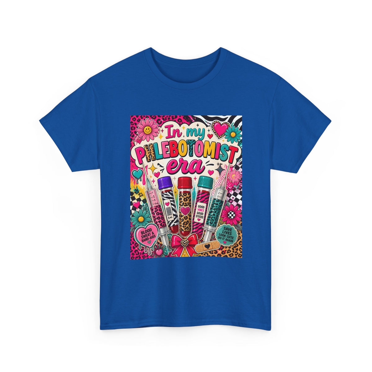 Phlebotomist Era T‑Shirt — Retro Colorful Medical Tech Tee