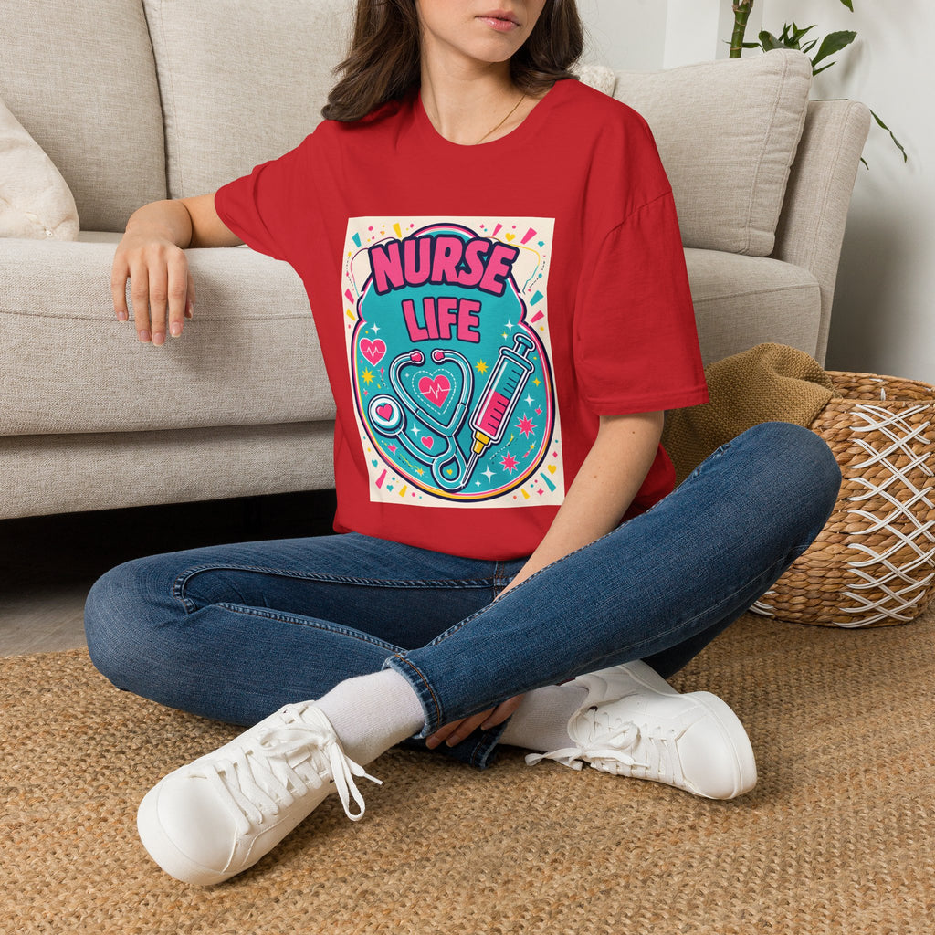 Nurse Life T-Shirt — Colorful Stethoscope & Syringe Graphic for Nurses