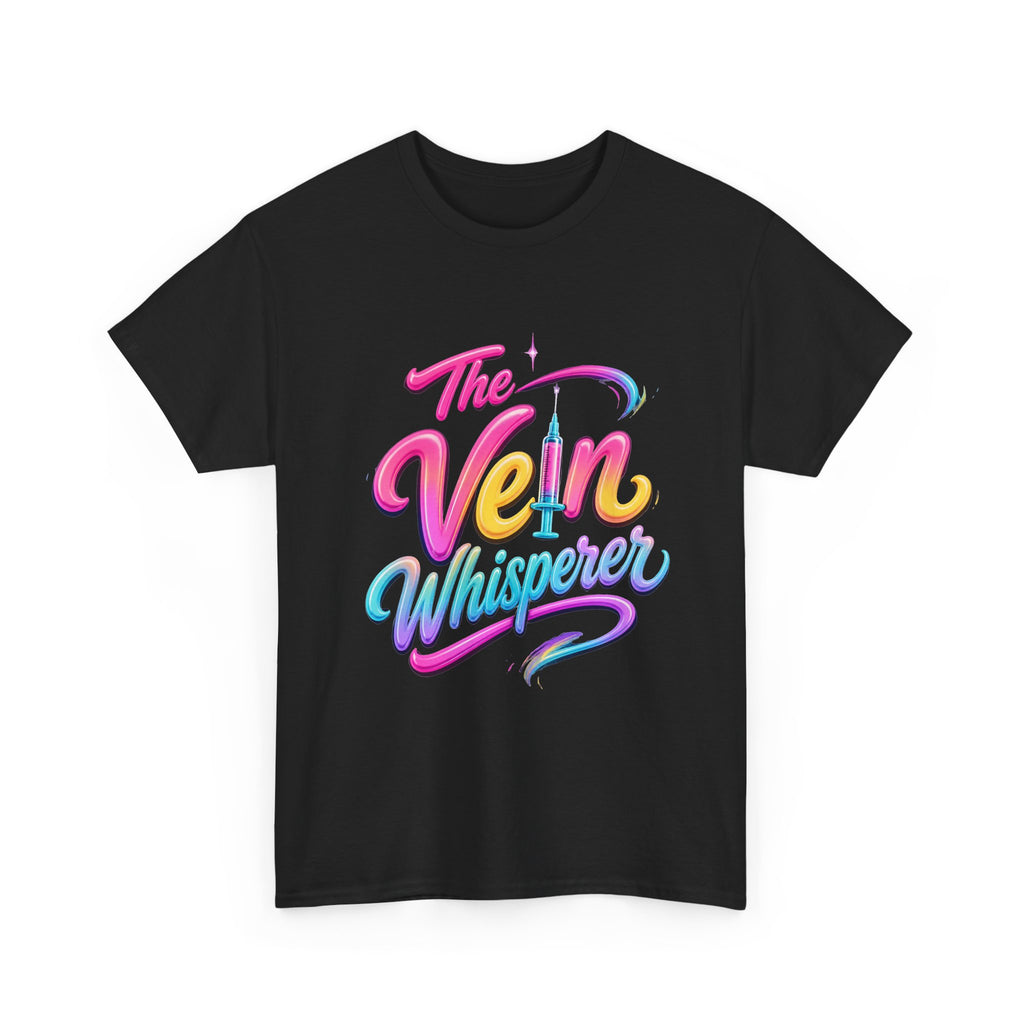The Vein Whisperer T-Shirt — Colorful Retro Script Medical Enthusiast Tee