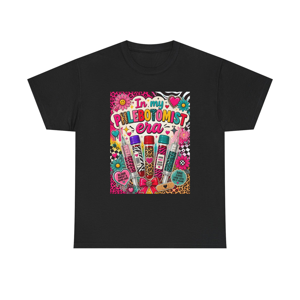 Phlebotomist Era T‑Shirt — Retro Colorful Medical Tech Tee