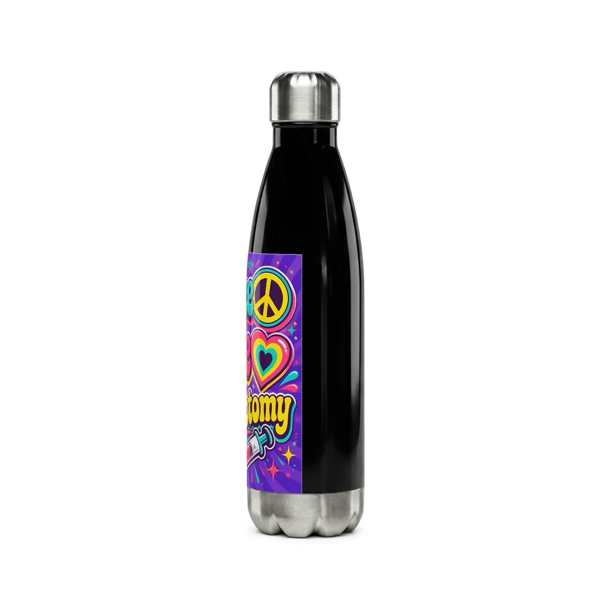 Peace Love Phlebotomy Stainless Steel Water Bottle – 17oz Insulated Bottle for Nurses & Phlebotomists