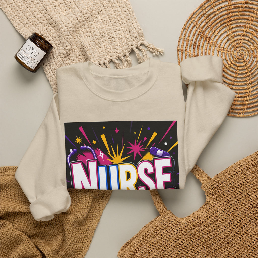 Nurse Crewneck Sweatshirt – "I Love Inspire Heal" Colorful Graphic