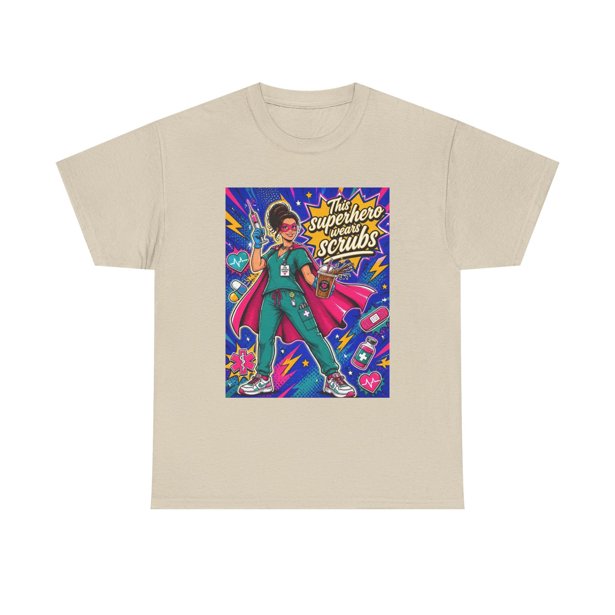 Superhero Scrubs Tee — "This Superhero Wears Scrubs" Nurse Medical Appreciation T-Shirt