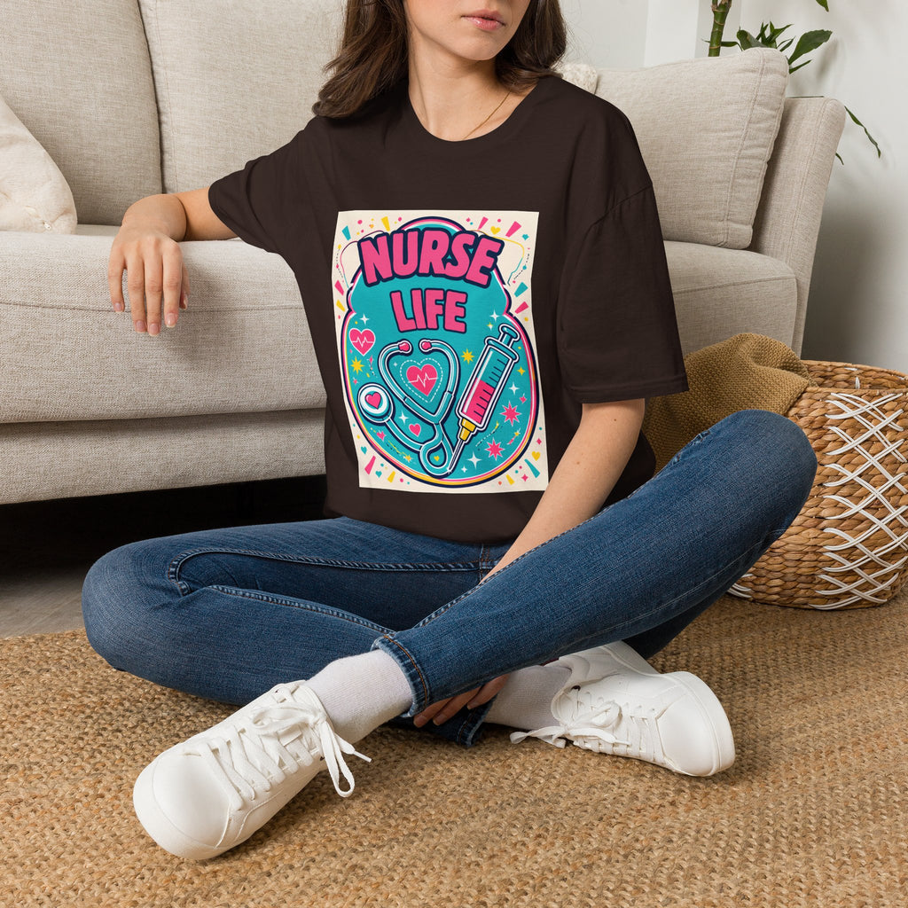 Nurse Life T-Shirt — Colorful Stethoscope & Syringe Graphic for Nurses