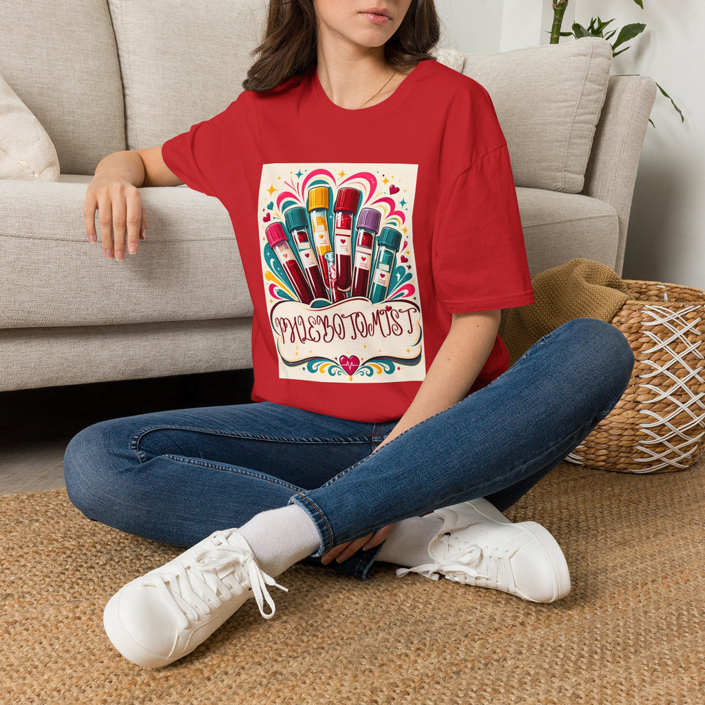 Phlebotomist Vibes T-Shirt — Colorful Blood Draw Tubes Design