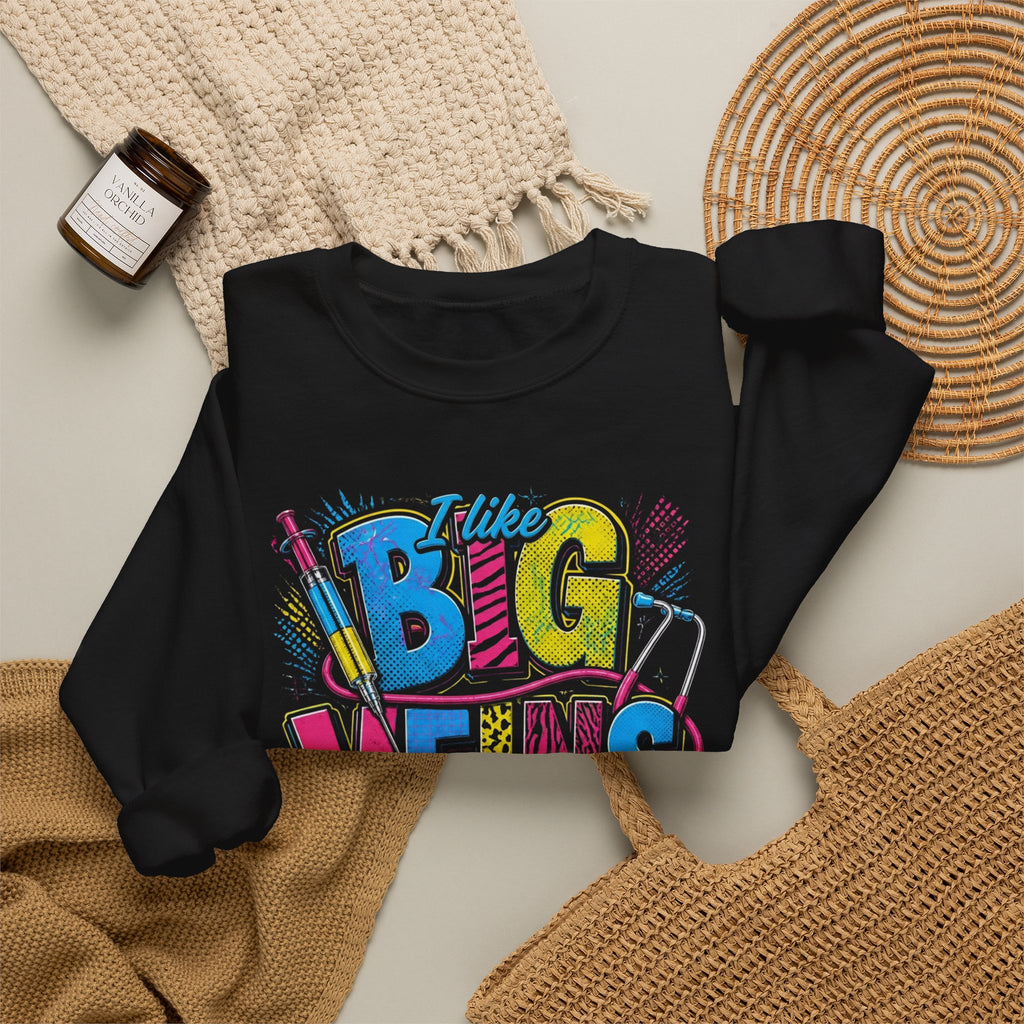 Sewing Crewneck Sweatshirt — "I Like Big Bows and I Cannot Lie" Colorful Quilting Design