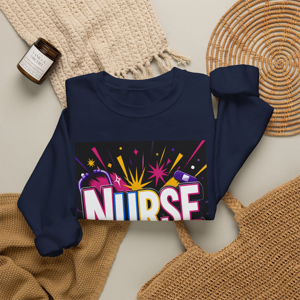 Nurse Crewneck Sweatshirt – "I Love Inspire Heal" Colorful Graphic