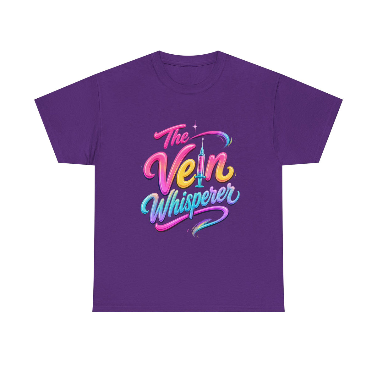 The Vein Whisperer T-Shirt — Colorful Retro Script Medical Enthusiast Tee