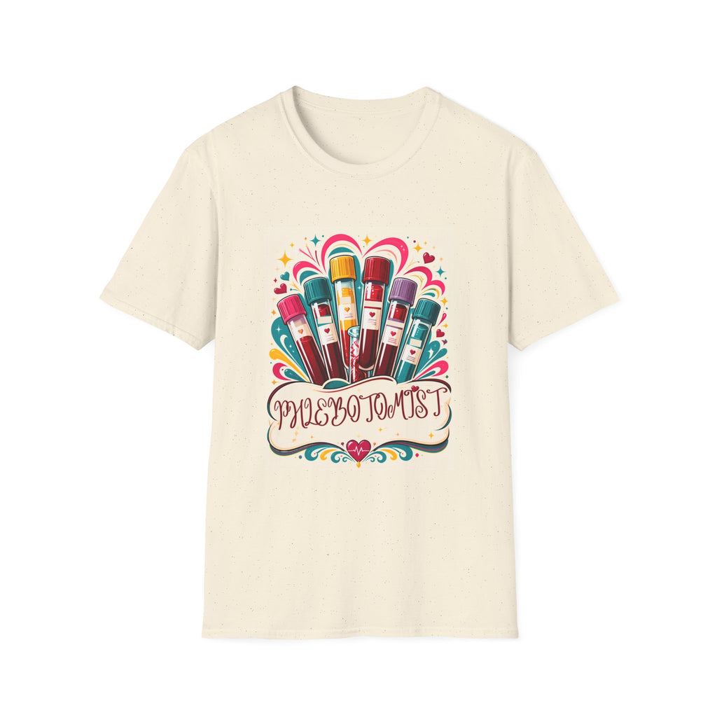 Phlebotomist Vibes T-Shirt — Colorful Blood Draw Tubes Design