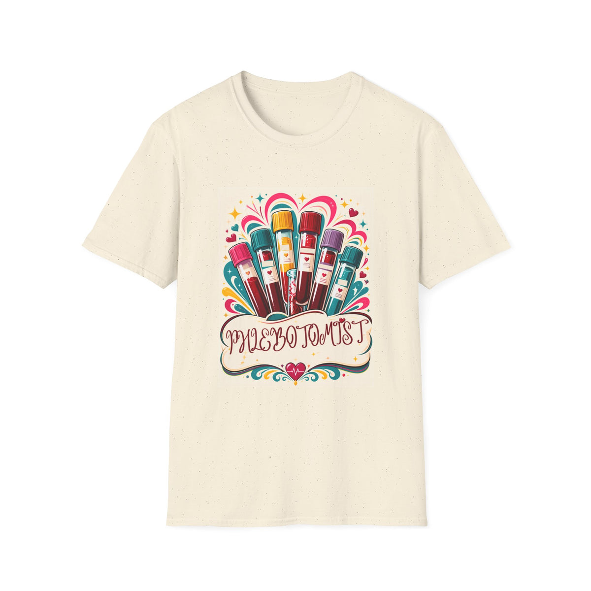 Phlebotomist Vibes T-Shirt — Colorful Blood Draw Tubes Design
