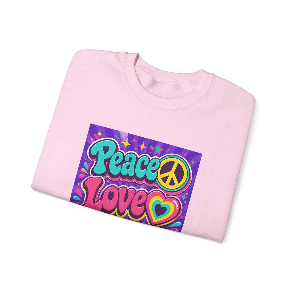 Crewneck Sweatshirt — "Peace Love Phlebotomy" Retro Hippie Medical Sweatshirt