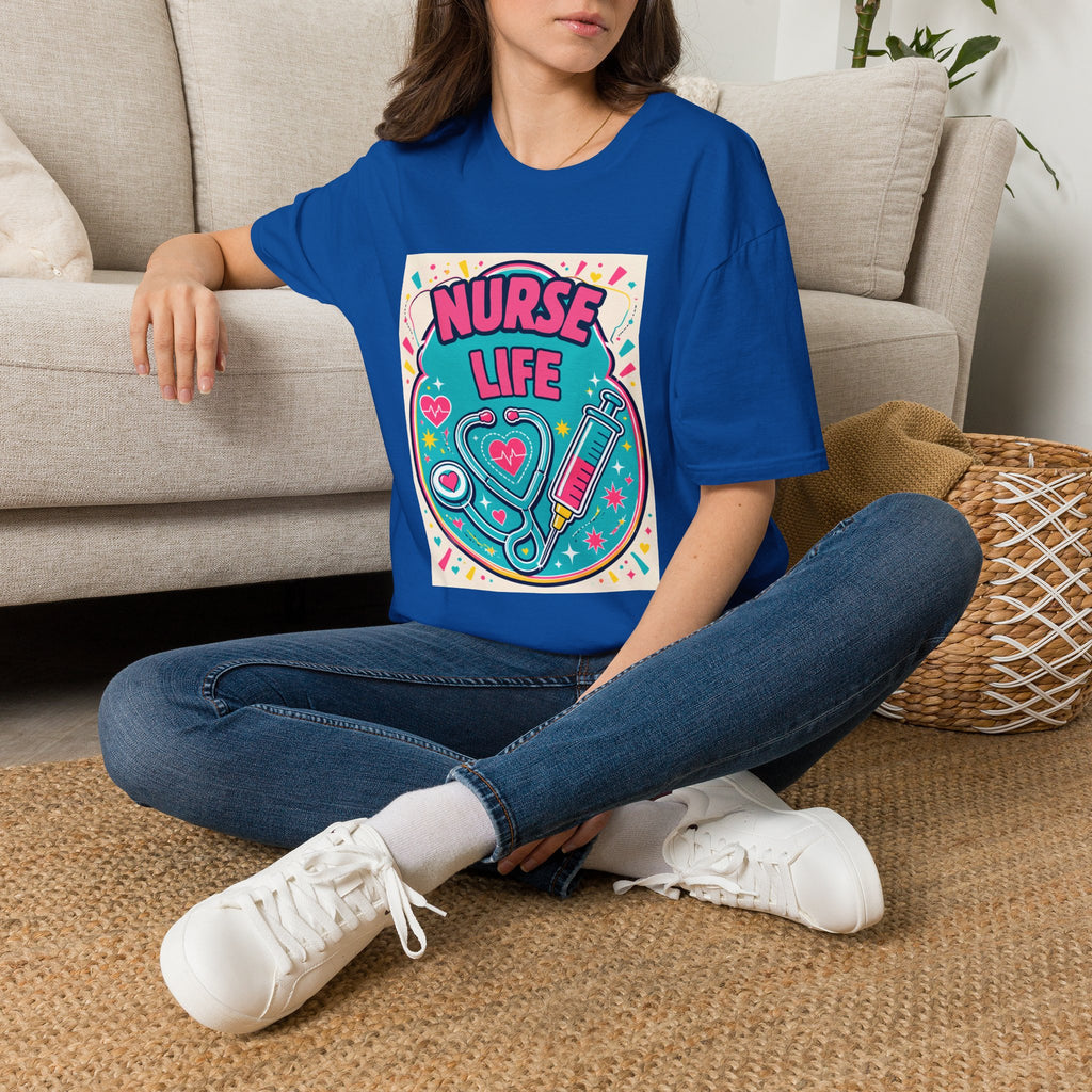 Nurse Life T-Shirt — Colorful Stethoscope & Syringe Graphic for Nurses
