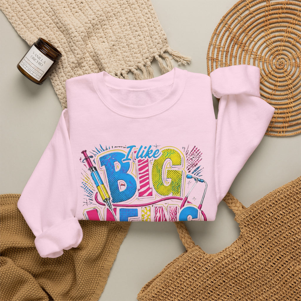 Sewing Crewneck Sweatshirt — "I Like Big Bows and I Cannot Lie" Colorful Quilting Design