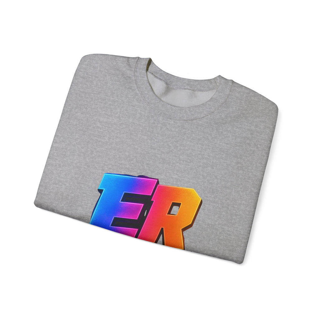 ER Crew Sweatshirt – Colorful Retro Gradient Logo Crewneck