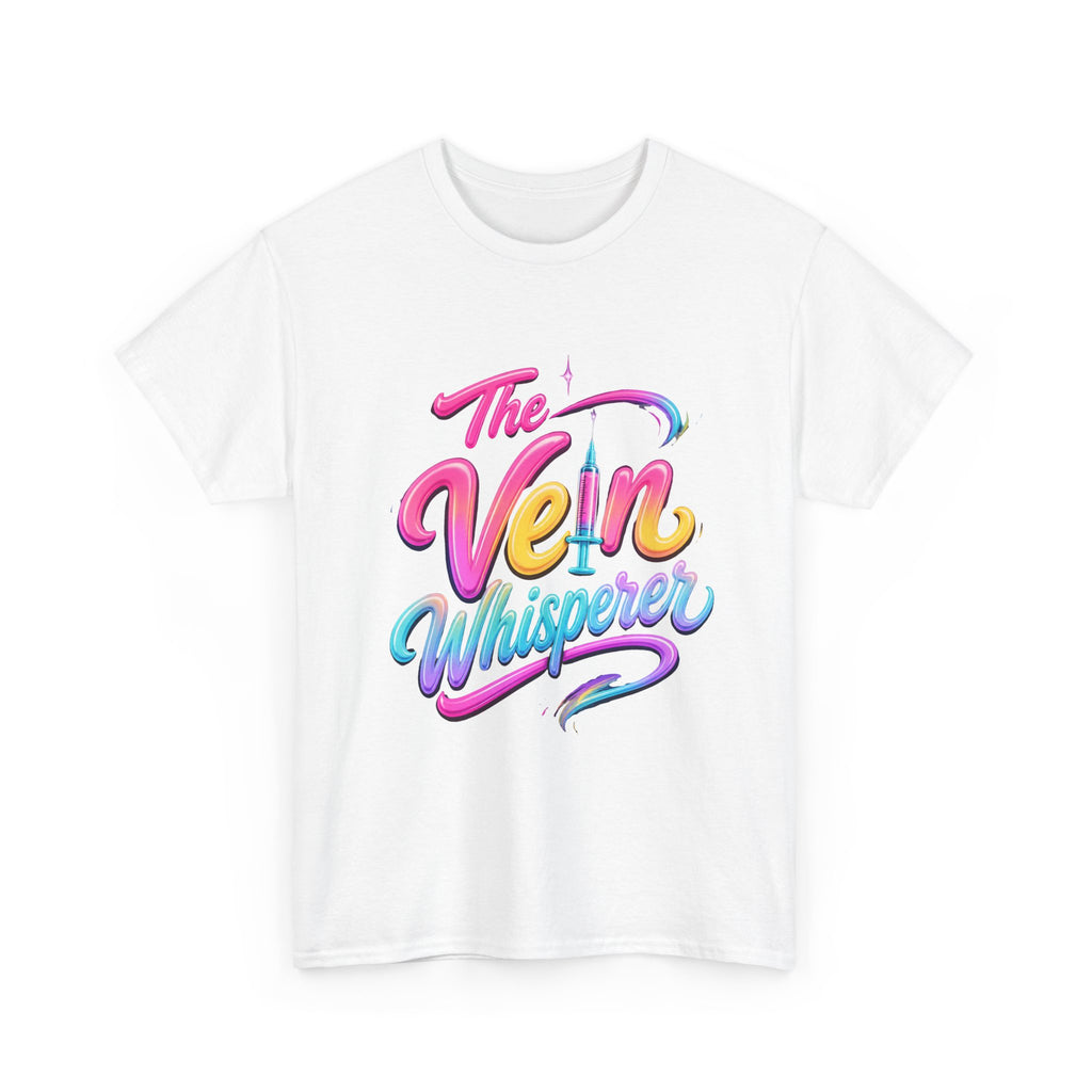 The Vein Whisperer T-Shirt — Colorful Retro Script Medical Enthusiast Tee