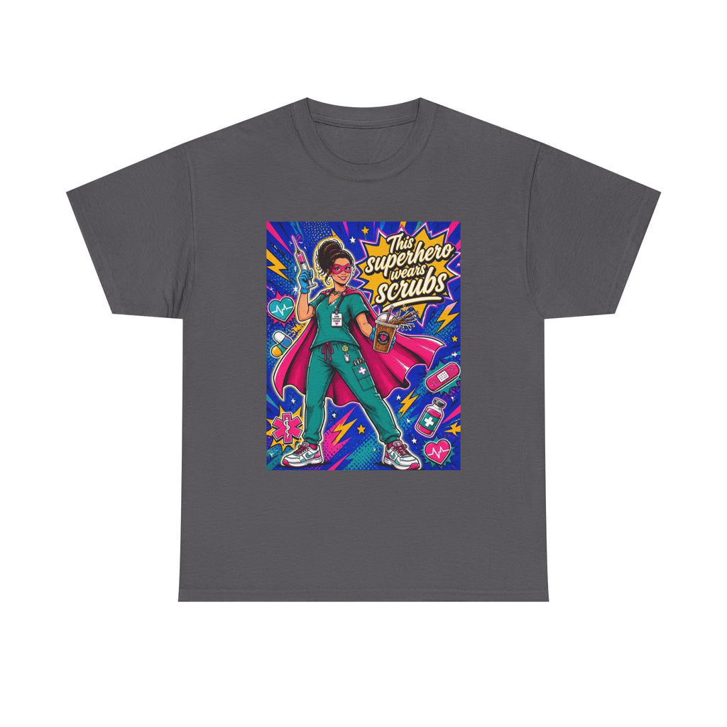 Superhero Scrubs Tee — "This Superhero Wears Scrubs" Nurse Medical Appreciation T-Shirt