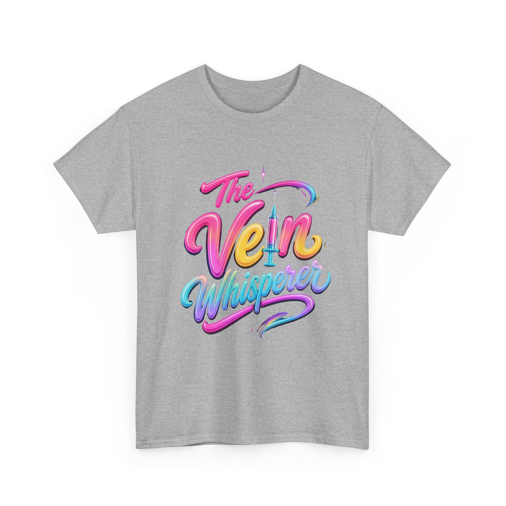 The Vein Whisperer T-Shirt — Colorful Retro Script Medical Enthusiast Tee