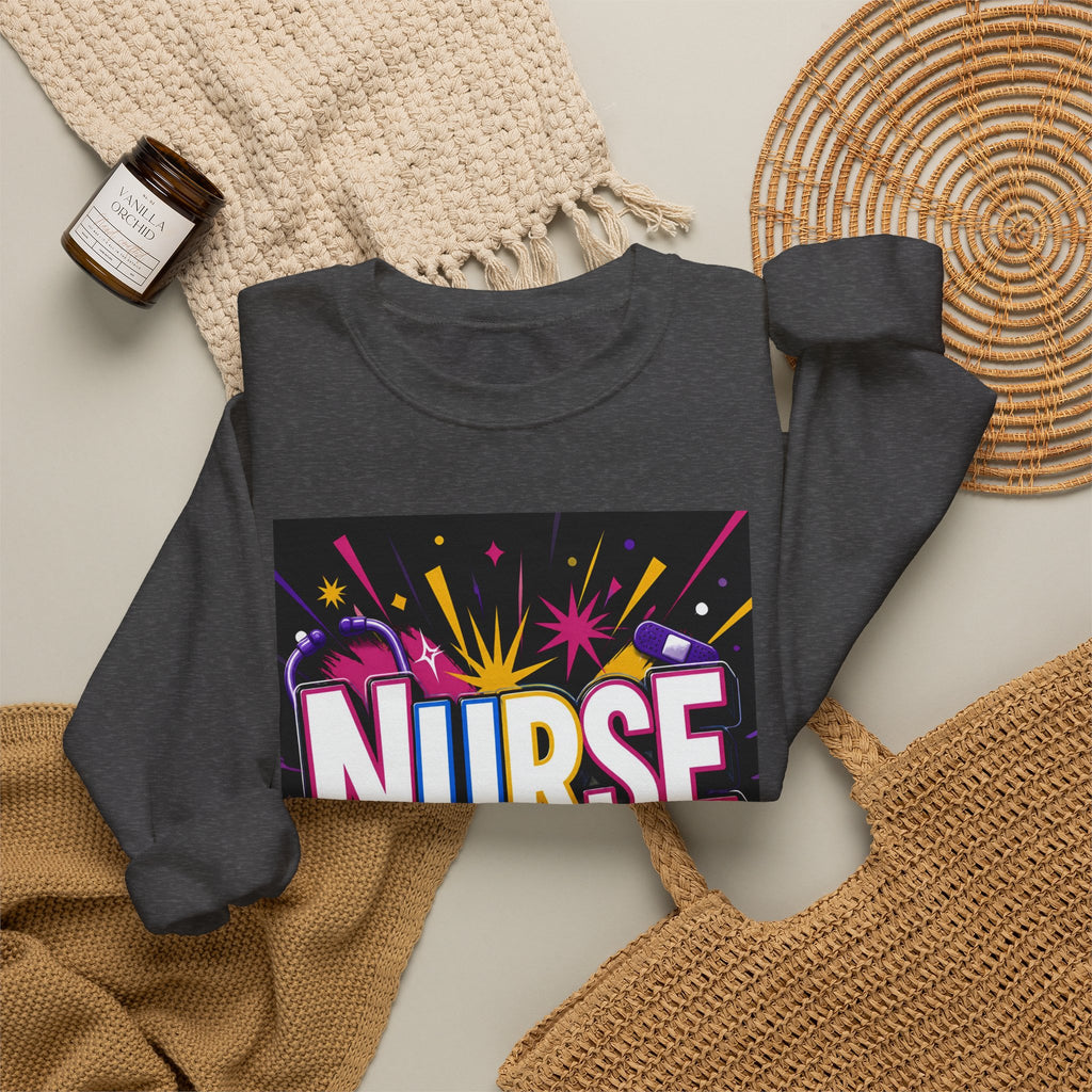 Nurse Crewneck Sweatshirt – "I Love Inspire Heal" Colorful Graphic