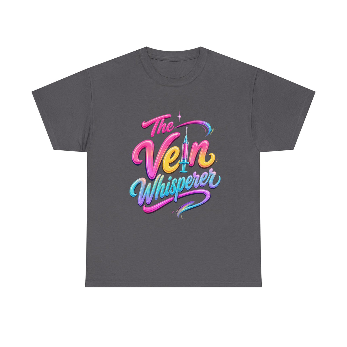 The Vein Whisperer T-Shirt — Colorful Retro Script Medical Enthusiast Tee