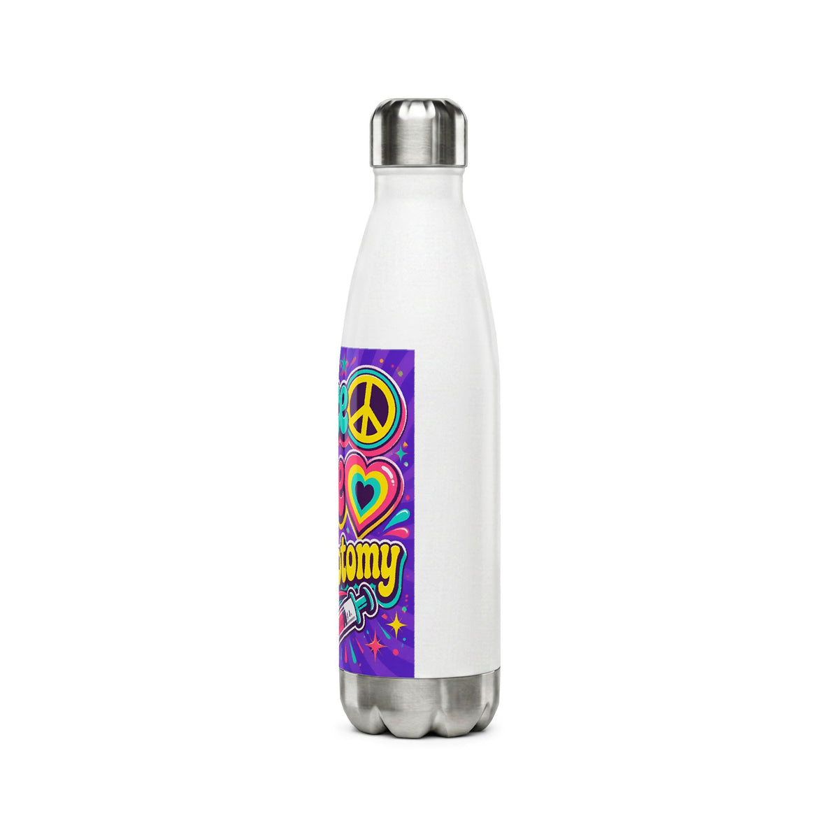 Peace Love Phlebotomy Stainless Steel Water Bottle – 17oz Insulated Bottle for Nurses & Phlebotomists