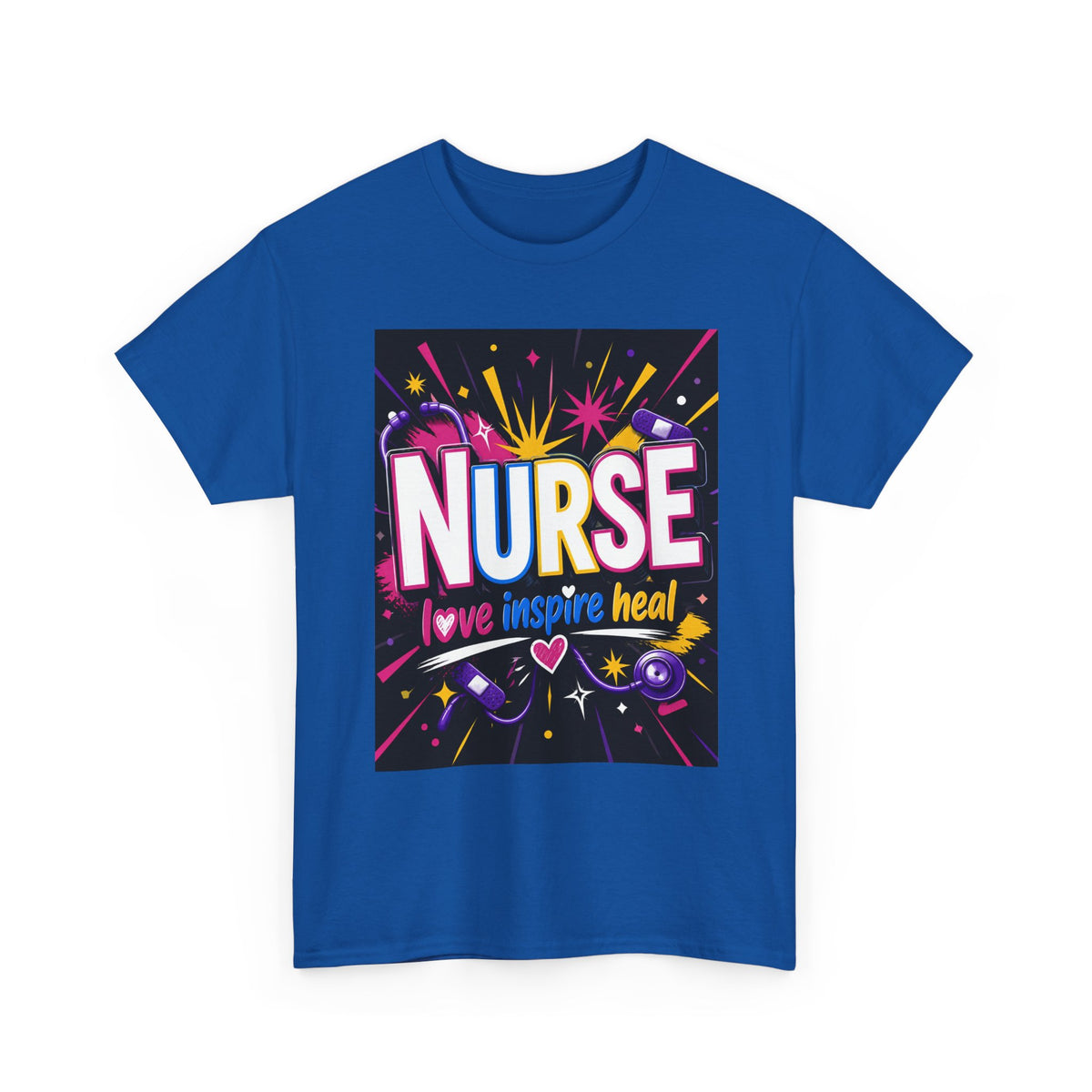Nurse I Love, Inspire, Heal T-Shirt — Colorful Appreciation Tee for Nurses