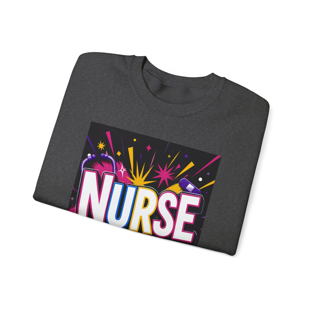 Nurse Crewneck Sweatshirt – "I Love Inspire Heal" Colorful Graphic