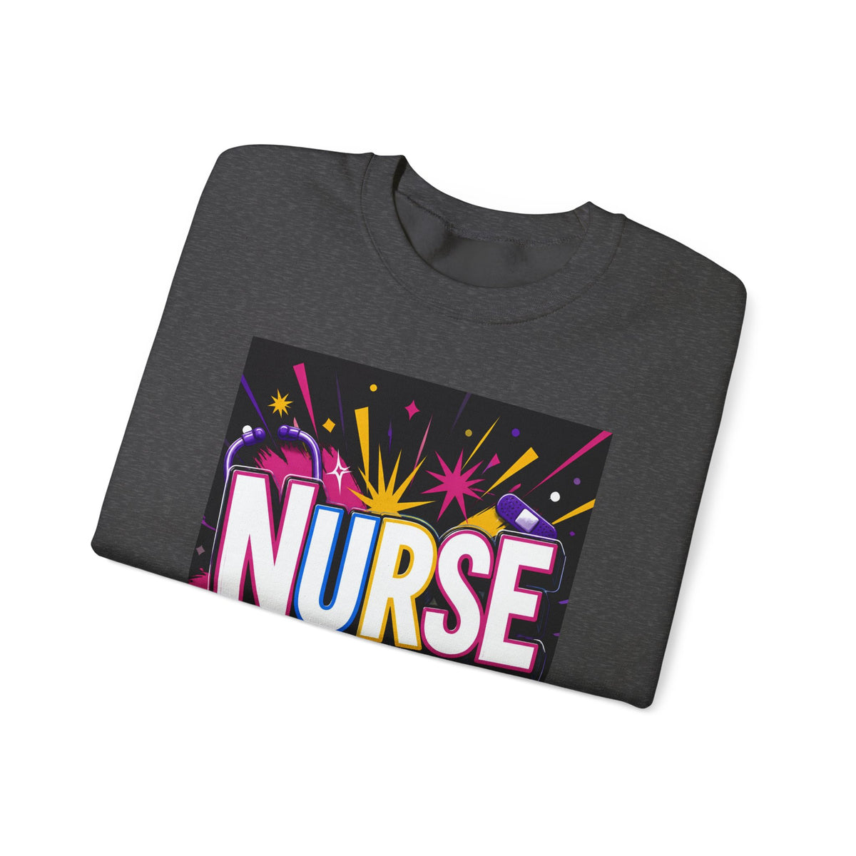 Nurse Crewneck Sweatshirt – "I Love Inspire Heal" Colorful Graphic