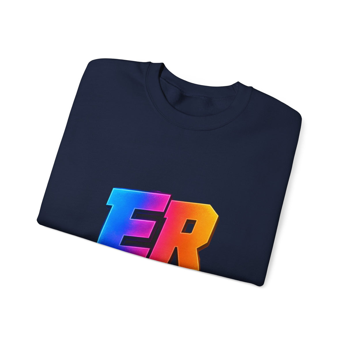 ER Crew Sweatshirt – Colorful Retro Gradient Logo Crewneck