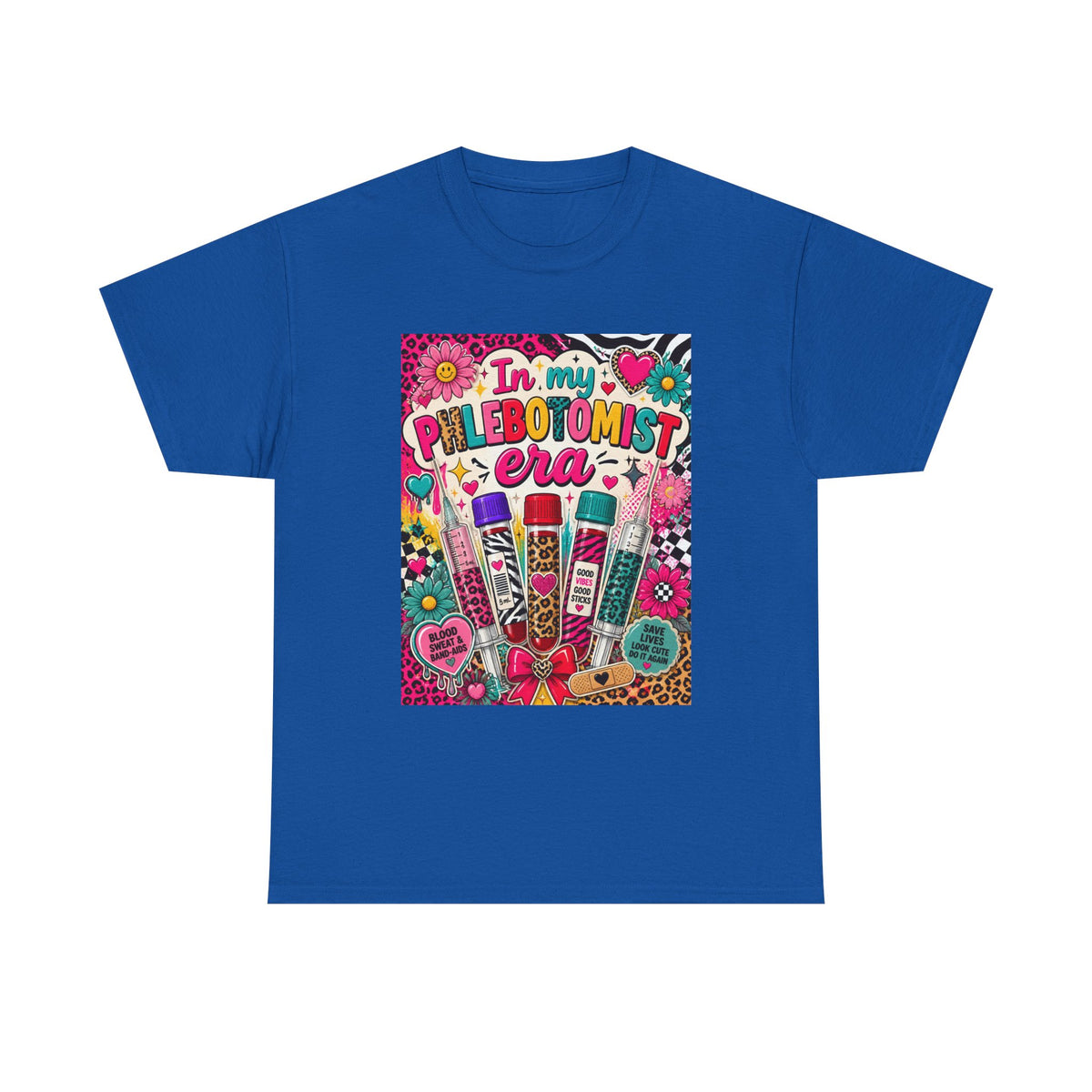 Phlebotomist Era T‑Shirt — Retro Colorful Medical Tech Tee