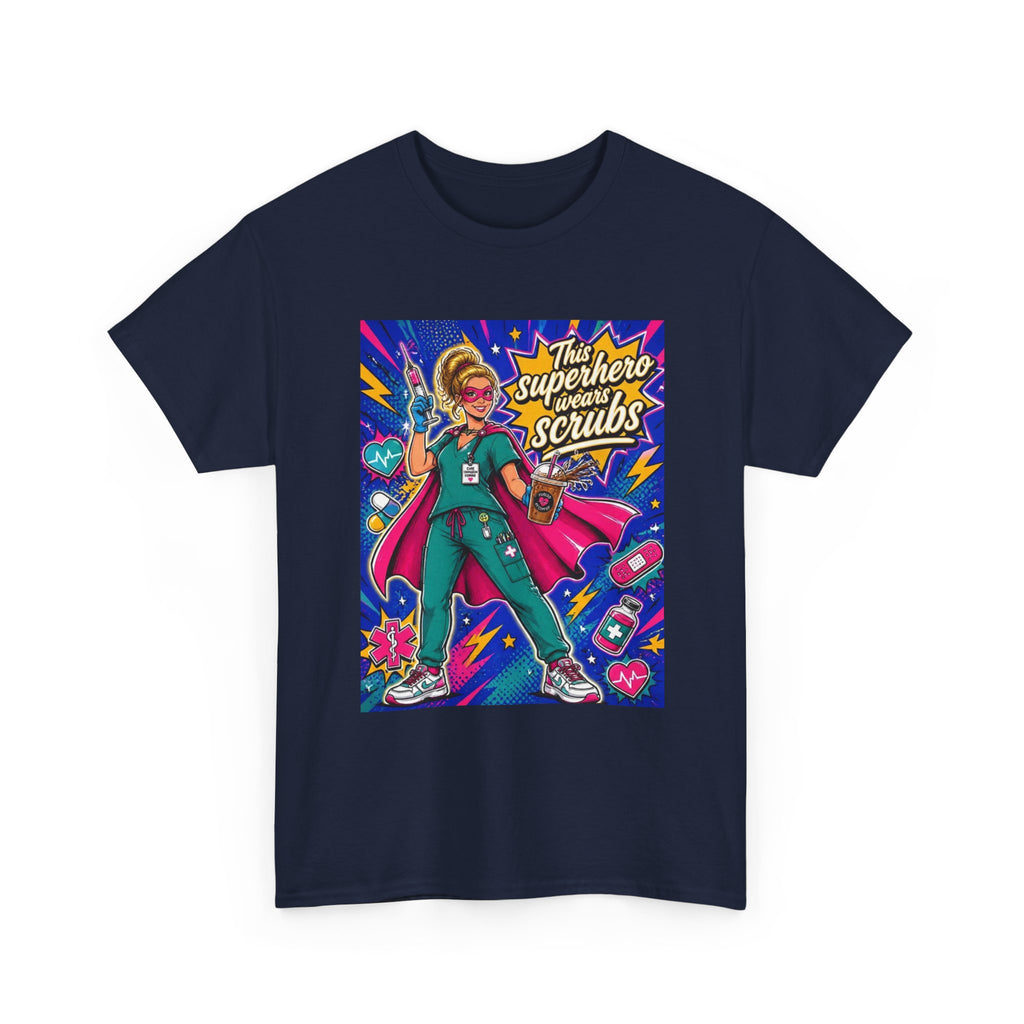Nurse Superhero T-Shirt — "The Superhero in Scrubs" Graphic Tee for Healthcare Heroes