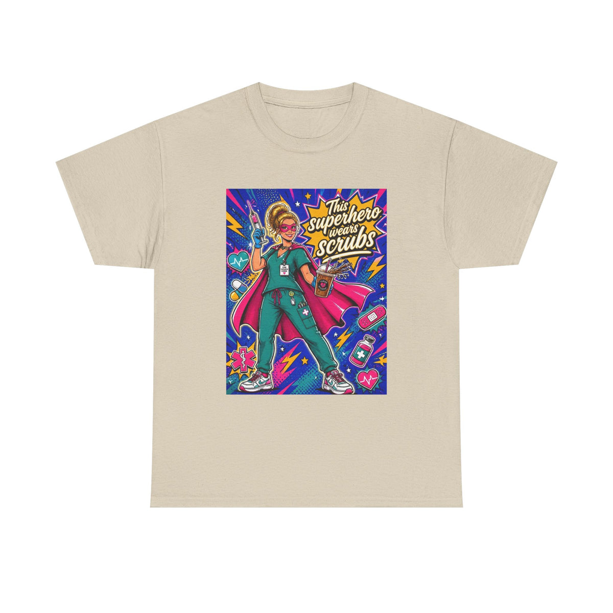 Nurse Superhero T-Shirt — "The Superhero in Scrubs" Graphic Tee for Healthcare Heroes