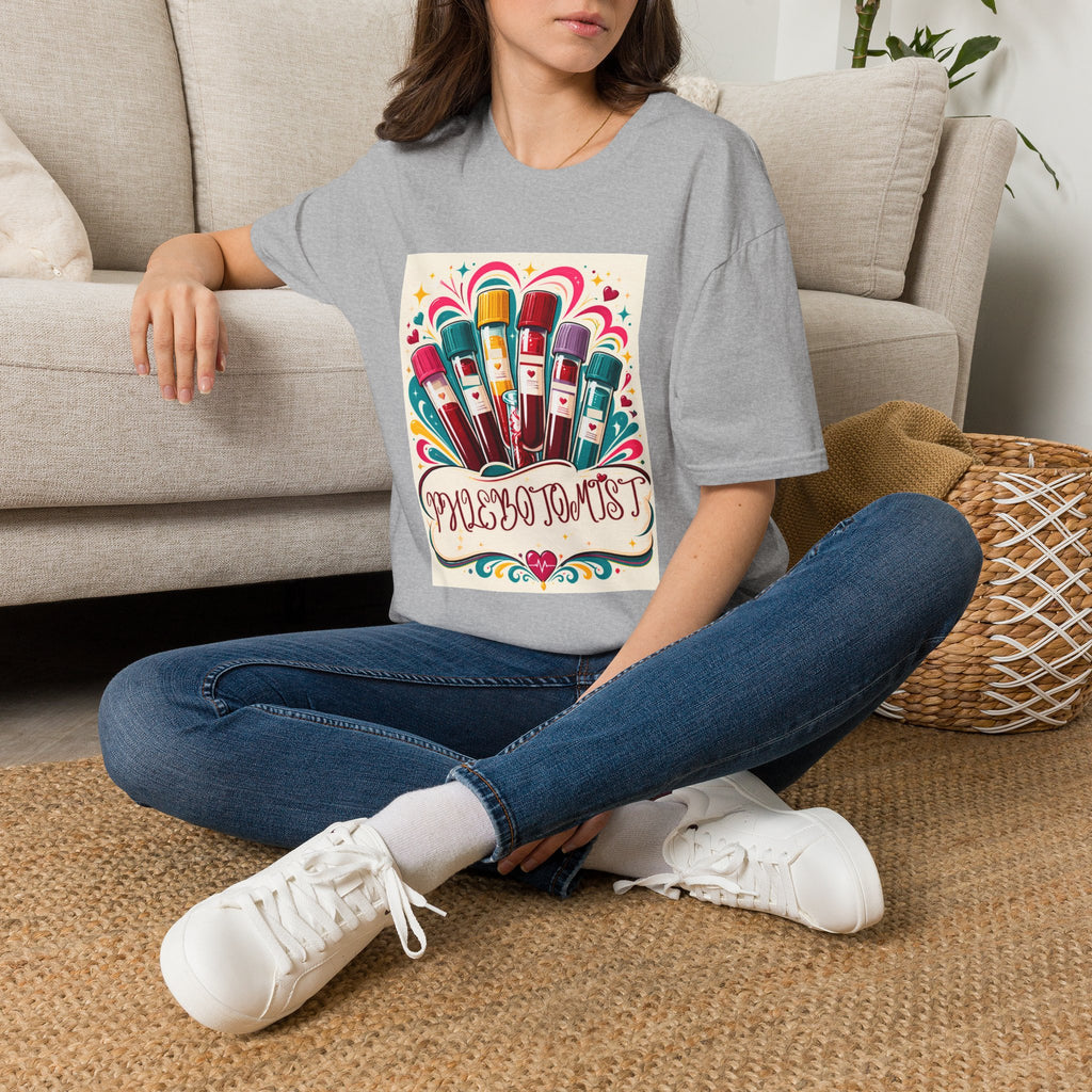 Phlebotomist Vibes T-Shirt — Colorful Blood Draw Tubes Design