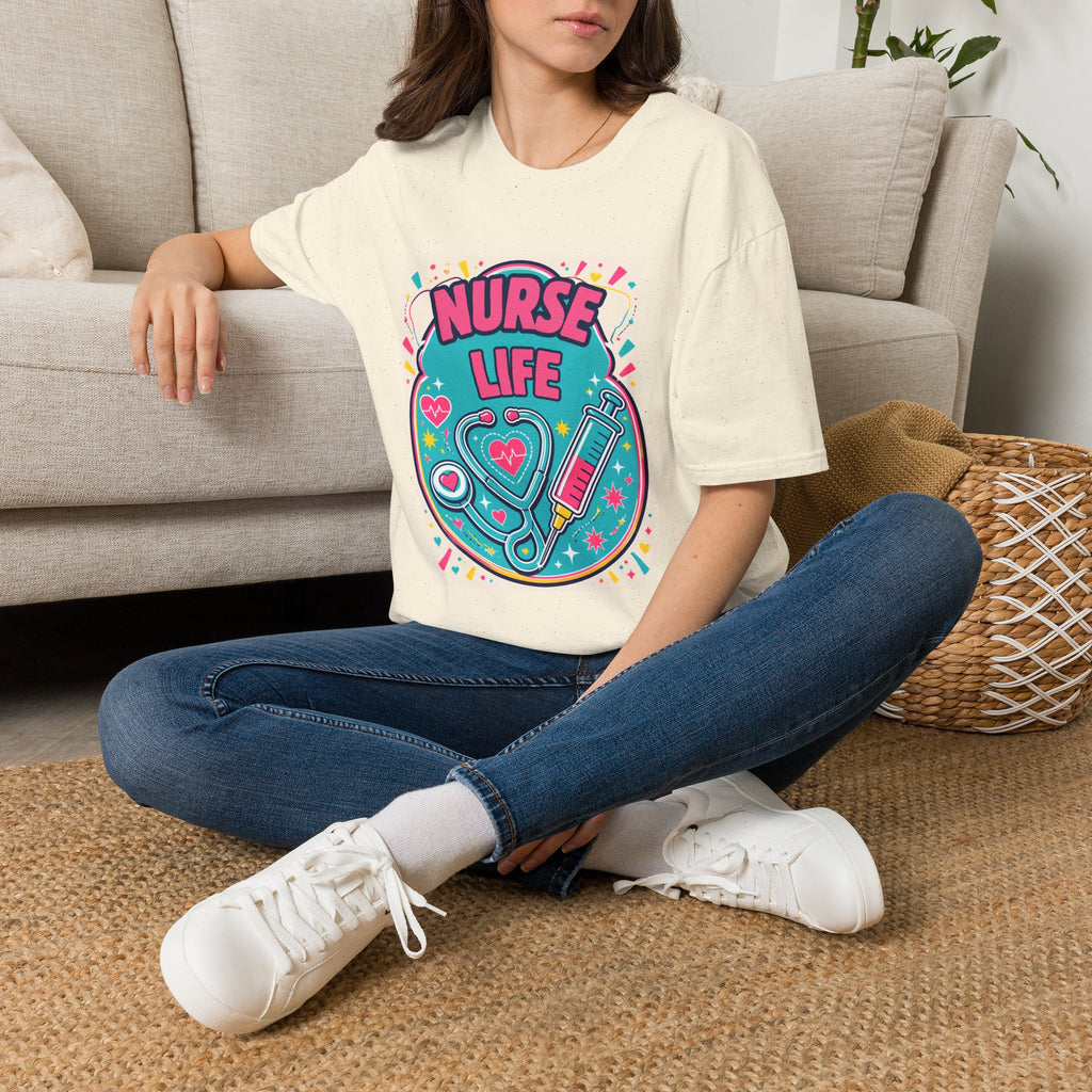 Nurse Life T-Shirt — Colorful Stethoscope & Syringe Graphic for Nurses