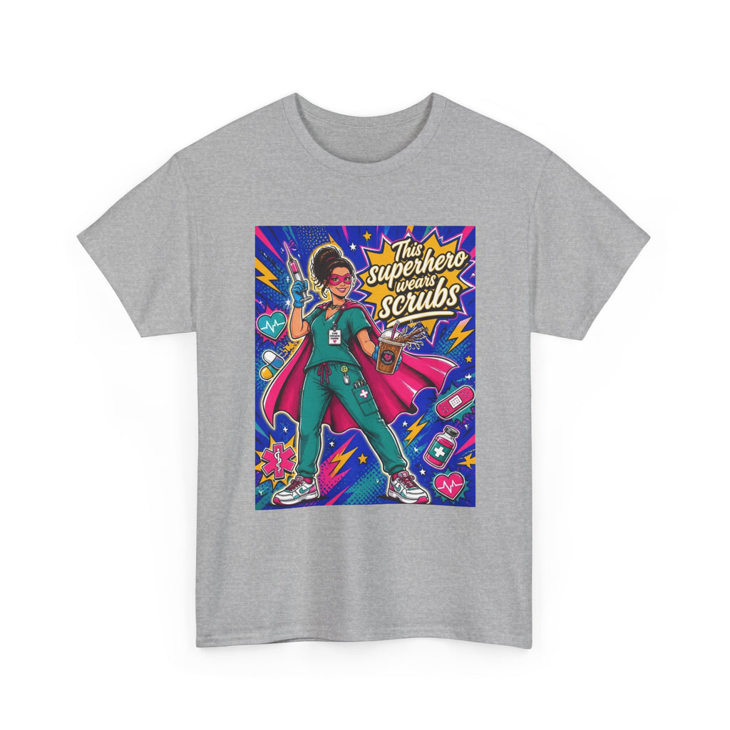 Superhero Scrubs Tee — "This Superhero Wears Scrubs" Nurse Medical Appreciation T-Shirt