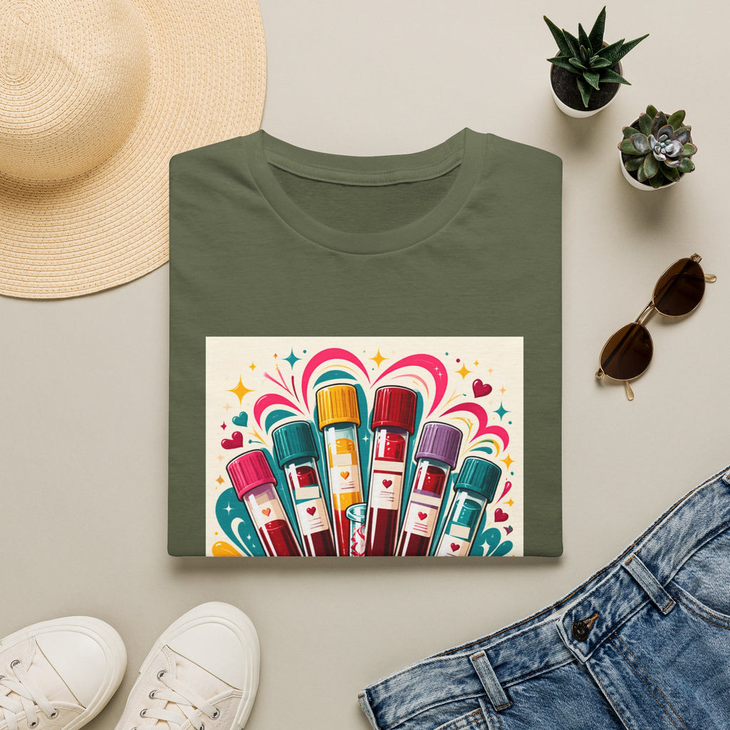 Phlebotomist Vibes T-Shirt — Colorful Blood Draw Tubes Design