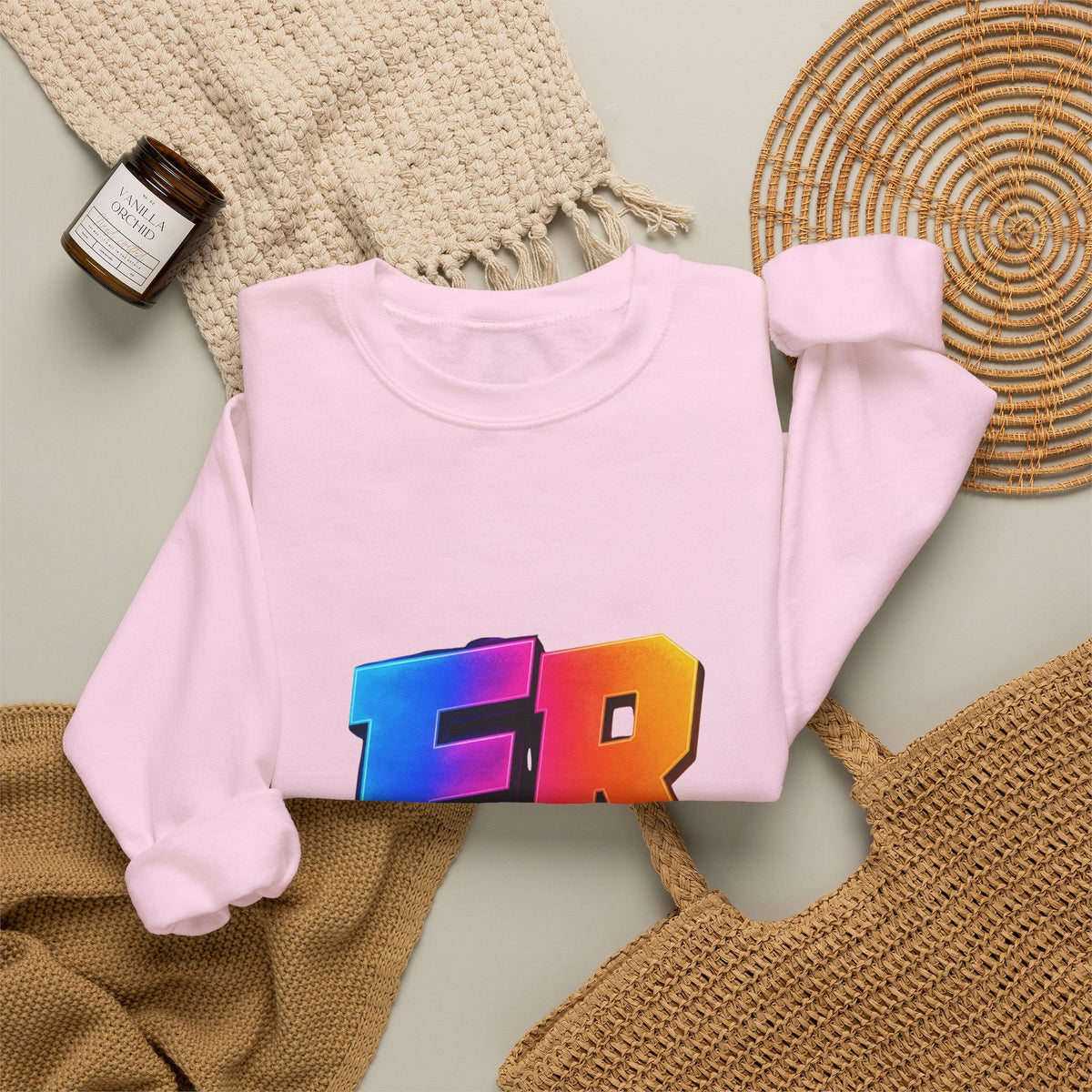 ER Crew Sweatshirt – Colorful Retro Gradient Logo Crewneck