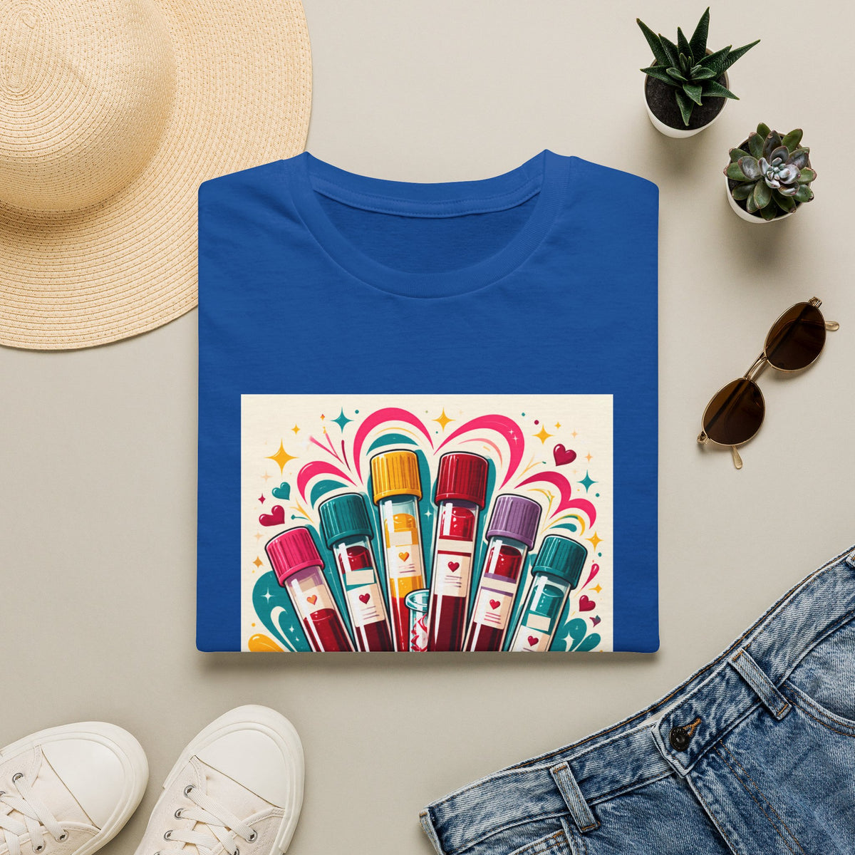 Phlebotomist Vibes T-Shirt — Colorful Blood Draw Tubes Design